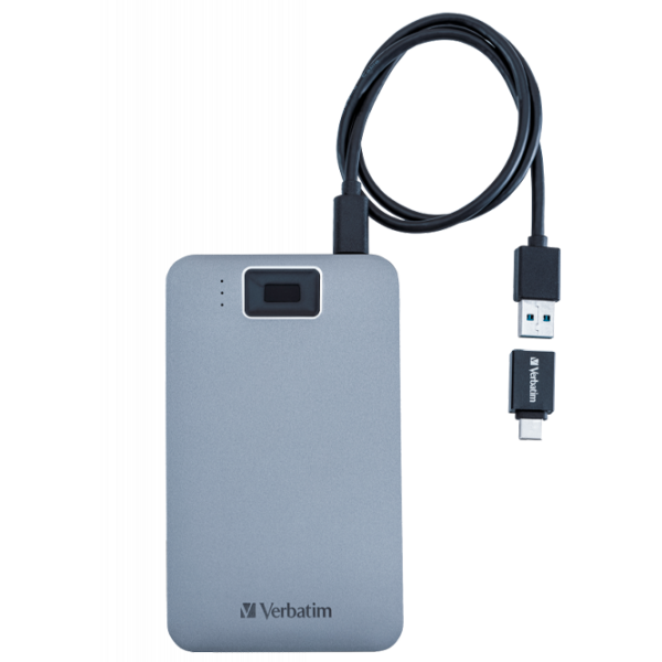 Unitate externă de stocare HDD Verbatim Executive Fingerprint Secure 1 TB Gray  photo 3