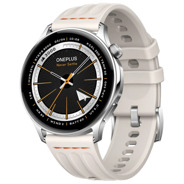 Ceas inteligent OnePlus Watch Lite Silver 1.46" | 45 mm | Oțel inoxidabil/Fluoroelastomer
|  photo 1