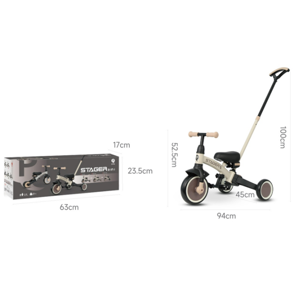 Triciclu Qplay Stager 3in1 Platinum  Metal / Pentru copii photo 6