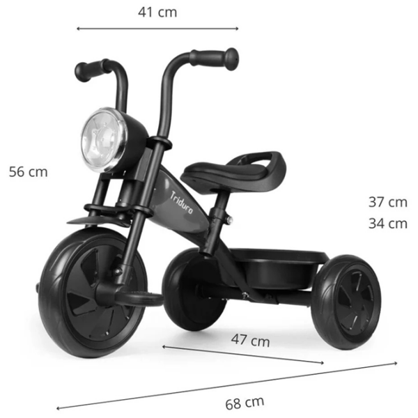 Triciclu Qplay Triduro Black  Metal / Pentru copii photo 8