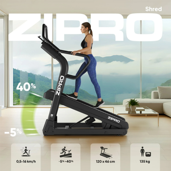 Bandă de alergat Zipro Shred Black 135 kg, 16 km/h photo 2
