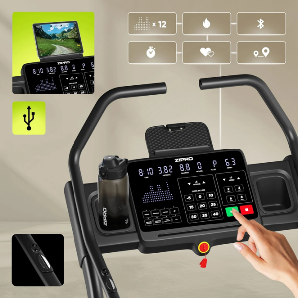 Bandă de alergat Zipro Shred Black 135 kg, 16 km/h photo 3