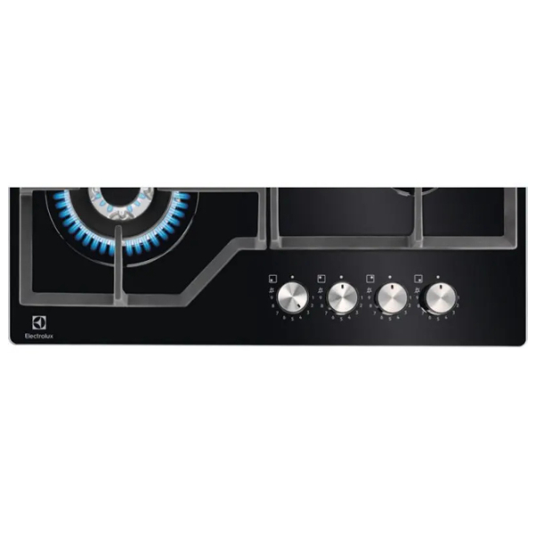 Plită încorporabilă pe gaz Electrolux KGG64362K Black Sticlă călită, Gratare: Fontă photo 3