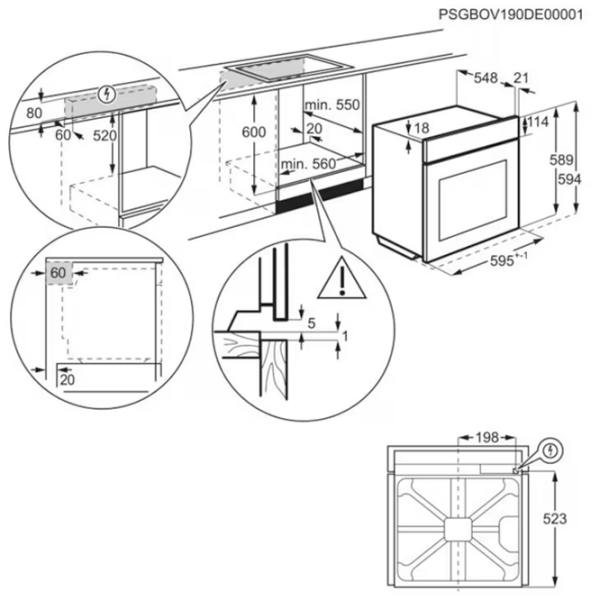 Cuptor încorporabil AEG TU5PB431SB Black A++, 72 l photo 4