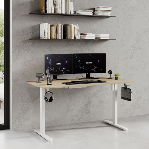 Masă gaming SENSE7 Nojo Pine-White  photo 7