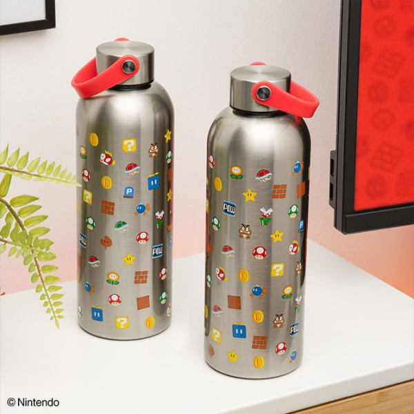Sticlă pentru apă Paladone Metal Water Bottle with Carry Loop Inox 0.5l photo 2