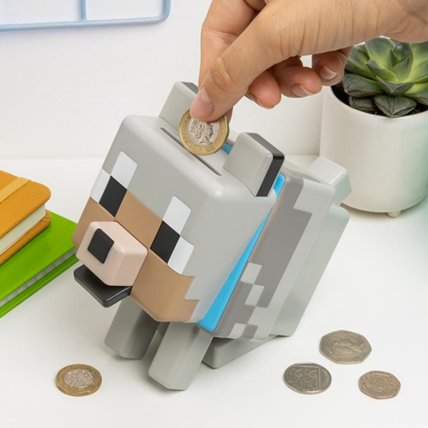  Pușculiță Paladone Wolf Shaped Money Box PP15335MCF Gray Minecraft photo 3