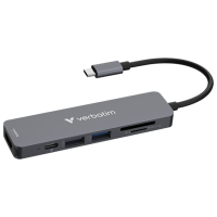 Adaptor Hub Verbatim Essentials USB-C Multiport Hub 4 Port Gray USB Type-C
