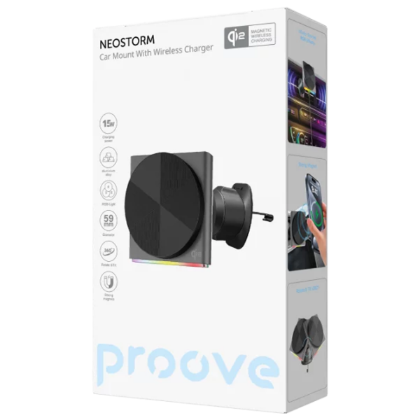 Încărcător auto Proove Neostorm Qi2 (15 W) Black  / Black photo 4