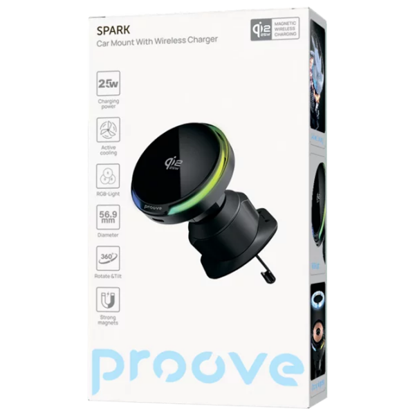 Încărcător auto Proove Spark Qi2.2 (25 W) Black  / Black photo 6