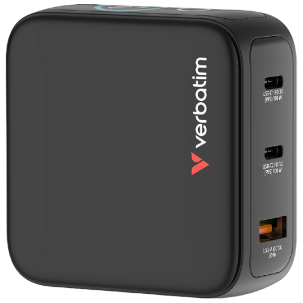 Adaptor de rețea Verbatim Mini GaN Black  photo 1
