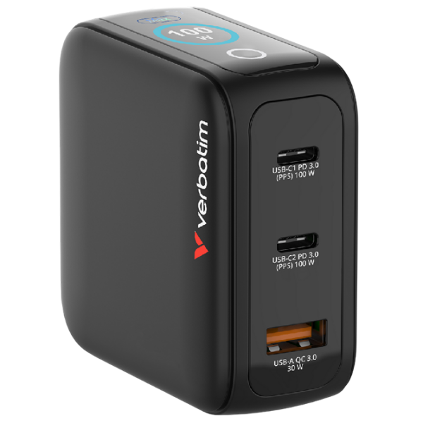 Adaptor de rețea Verbatim Mini GaN Black  photo 2