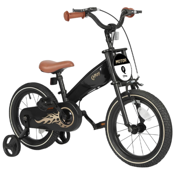 Bicicletă Qplay Motor 3in1 16 14" Black Gold Metal / Pentru copii photo 1