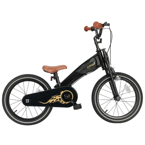 Bicicletă Qplay Motor 3in1 16 14" Black Gold Metal / Pentru copii photo 2