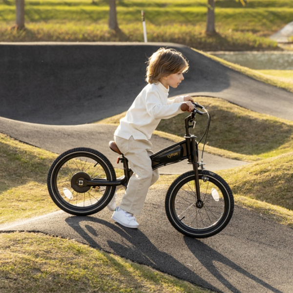 Bicicletă Qplay Motor 3in1 14 14" Black Gold Metal / Pentru copii photo 7