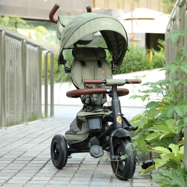 Triciclu Qplay Rito Deluxe Olive Green  Plastic / Pentru copii photo 9