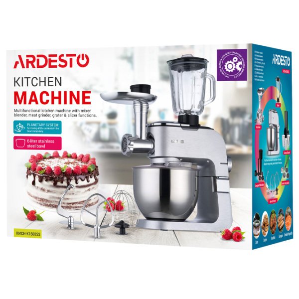Robot de bucătărie Ardesto KMCH-K1500SS Inox 1500 W, Mecanic, Numărul de viteze: 6 photo 12