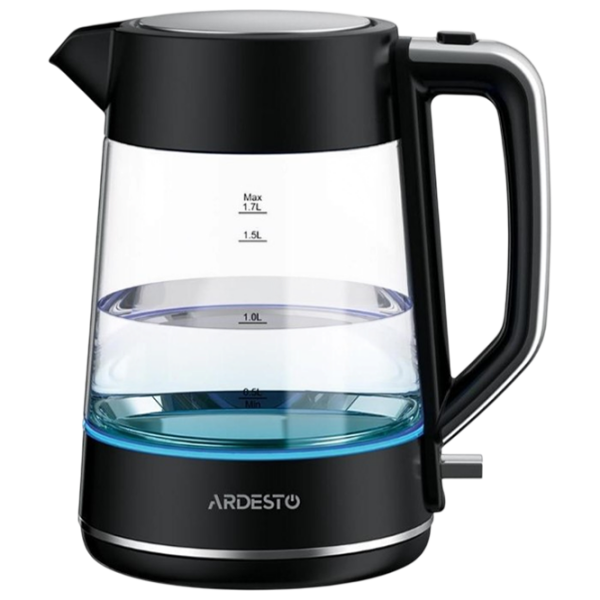 Ceainic electric Ardesto EKL-F115 Black 2200 W, 1.7l, Material interior: Sticlă photo 1