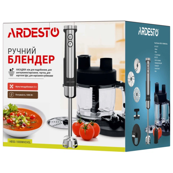 Blender de mână Ardesto HBSG-1000WHCHSL Black  photo 16