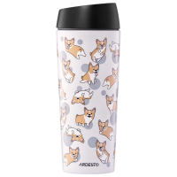 Cană termo Ardesto Coffee Time Corgi White 450 ml