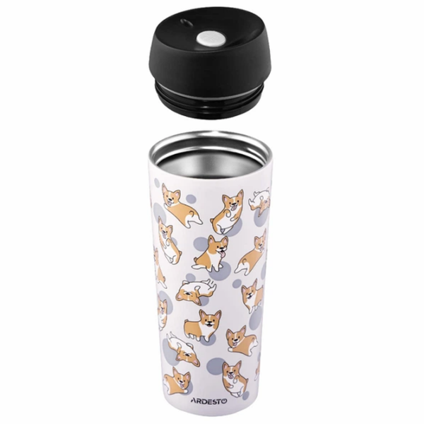 Cană termo Ardesto Coffee Time Corgi White 450 ml photo 3