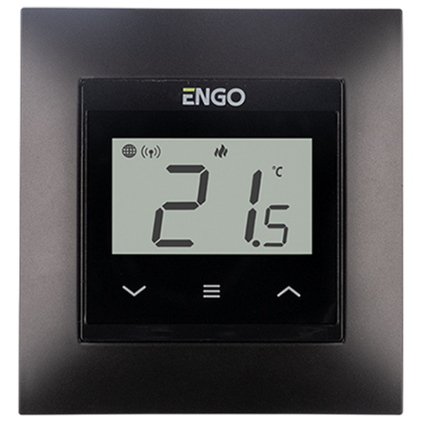 Termostat ENGO E55-B Black Pentru pardosea / Baterie photo 1