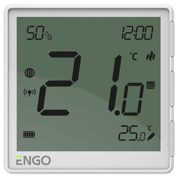 Termostat ENGO EONE-BATW White Pentru pardosea / Baterie photo 1