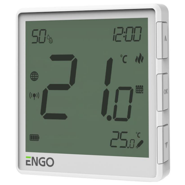 Termostat ENGO EONE-BATW White Pentru pardosea / Baterie photo 2