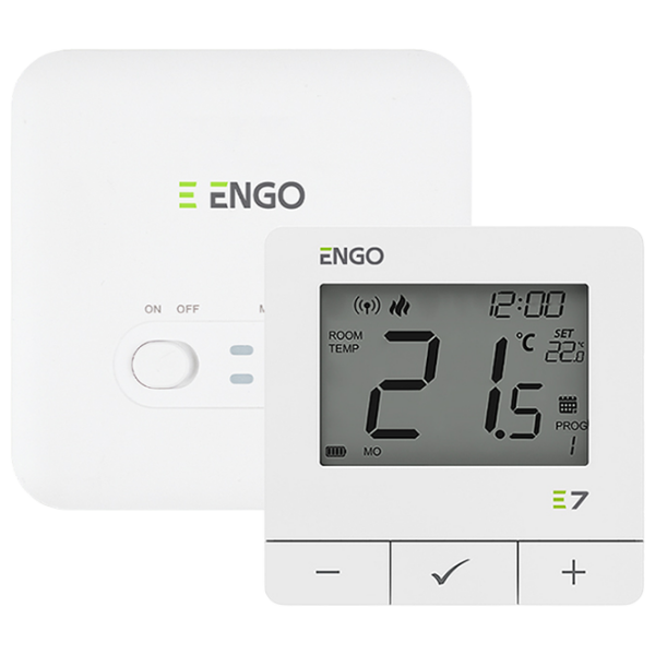 Termostat ENGO E7-RFW White pentru condiționere / Baterie photo 1