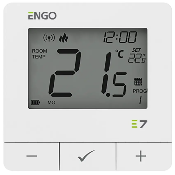 Termostat ENGO E7-RFW White pentru condiționere / Baterie photo 3