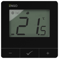 Termostat ENGO E25-BATB Black Pentru pardosea / Baterie