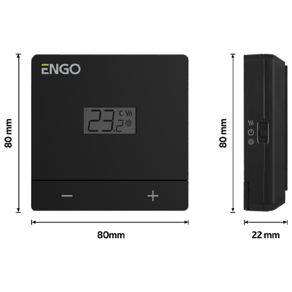 Termostat ENGO EASY-230B Black Pentru cazane / Cablu photo 2