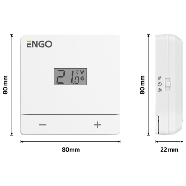 Termostat ENGO EASY-230W White Pentru cazane / Cablu photo 3