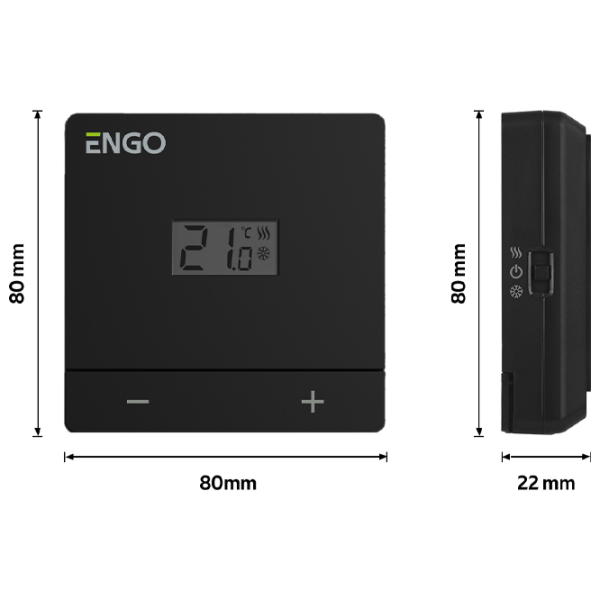 Termostat ENGO EASY-BATB Black Pentru cazane / Cablu photo 3