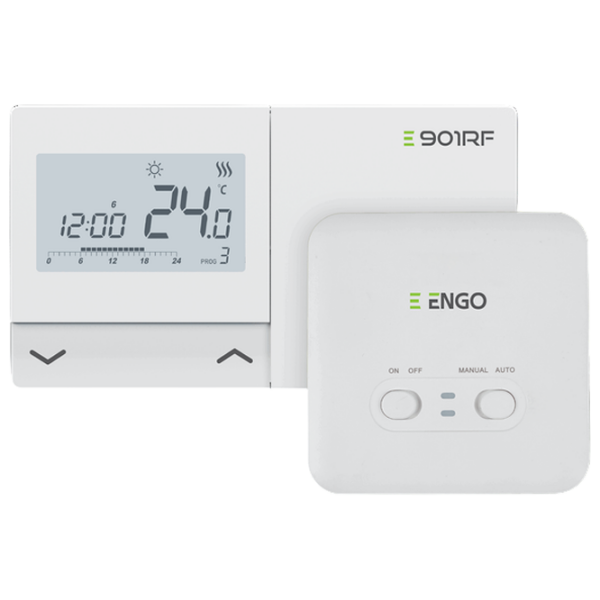 Termostat ENGO E901RF White Pentru cazane / Baterie photo 1