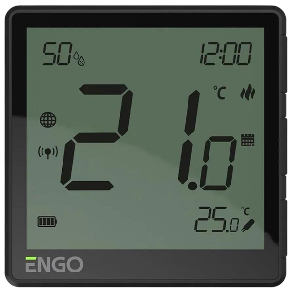 Termostat ENGO EONE-BATB Black Pentru radiator / Baterie photo 1