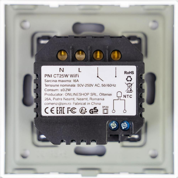 Termostat PNI CT-26W White Pentru pardosea / Rețea photo 4