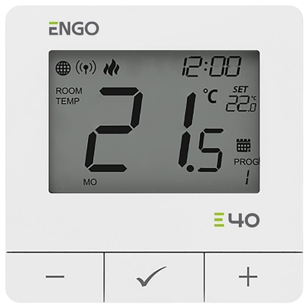 Termostat ENGO E40-230W White Pentru radiator / Rețea photo 1