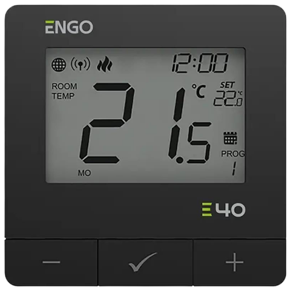 Termostat ENGO E40-BATB Black Pentru radiator / Baterie photo 1