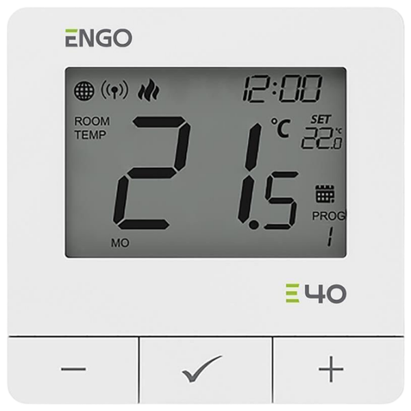 Termostat ENGO E40-BATW White Pentru radiator / Baterie photo 1