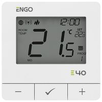 Termostat ENGO E40-BATW White Pentru radiator / Baterie