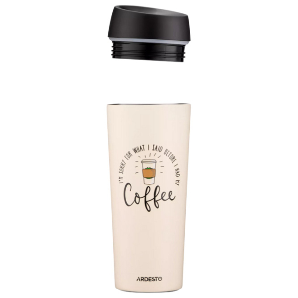 Cană termo Ardesto Coffee Time Travel Mug Beige 0.45l photo 2