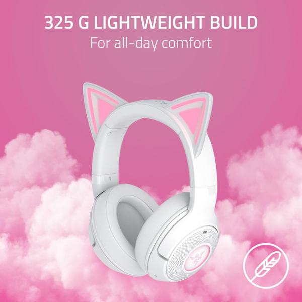 Căști Razer Kraken Kitty Edition V2 Quartz White Fără fir / Gaming / Over the ear photo 9