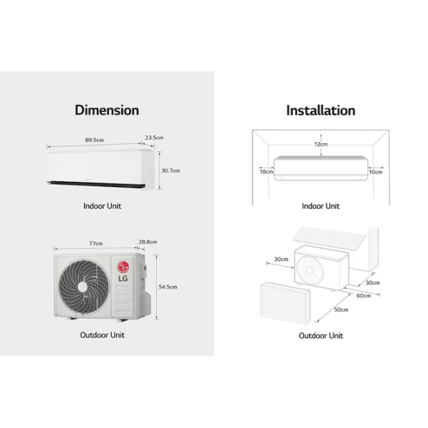 Aparat de aer condiționat LG DUALCOOL Deluxe White 36 m² | 12000 BTU | White photo 11