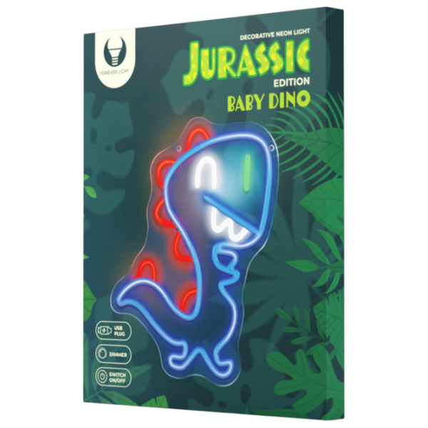 Светодиодная лампа Forever Light Neon PLEXI JURASSIC BABY DINO Синий От сети photo 2