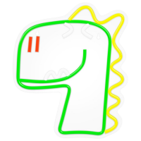 Lampă LED Forever Light Neon PLEXI JURASSIC BABY DINO Green Rețea
