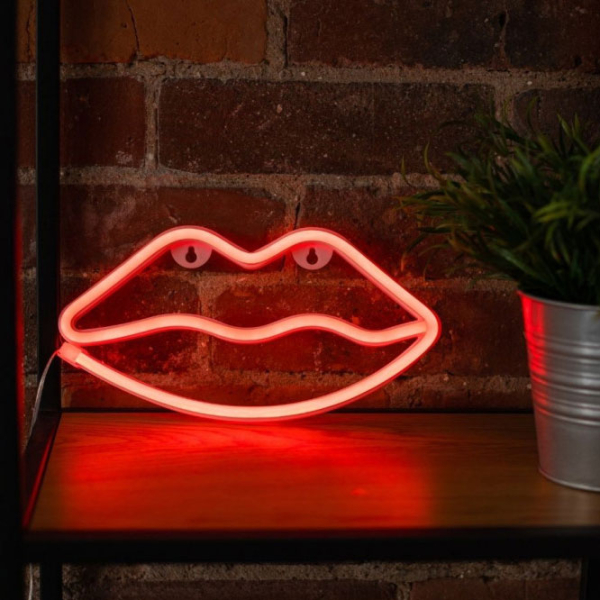 Lampă LED Forever Light FLNE08 LIPS Red Rețea photo 3