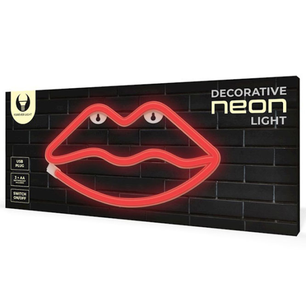Lampă LED Forever Light FLNE08 LIPS Red Rețea photo 5