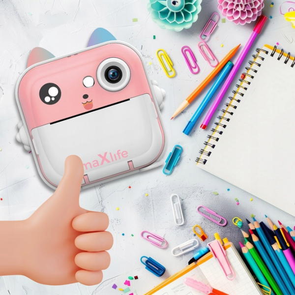 Cameră foto Maxlife Instant Cat MXPC-100 Pink Pentru fetițe, 3+ photo 6