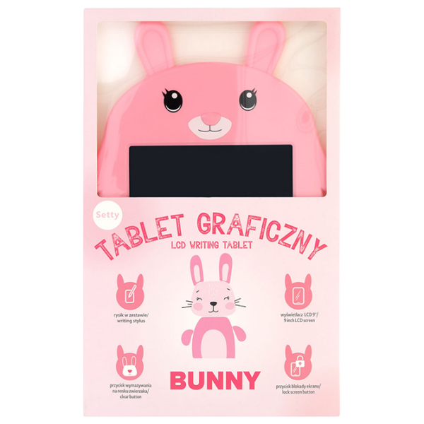 Tabletă grafică Setty Writting Board Rabbit D336 Pink Pentru fetițe, 3+ photo 1